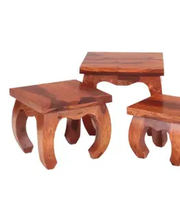 Odkladacie stolíky sada 3ks Kali indický masív palisander