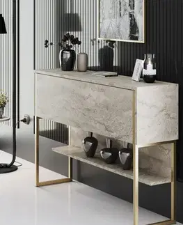 Living Room Furniture Set Luxe Set - Travertine, Gold