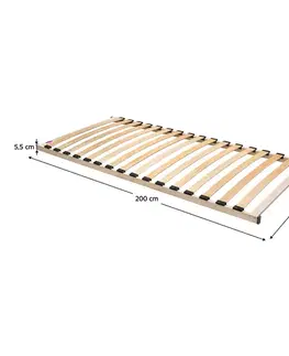 KONDELA Monna New lamelový rošt 90x200 cm brezové drevo / plast
