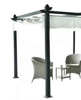 Hliníková pergola so zaťahovacou strechou 2,92 x 2,92 m Dekorhome