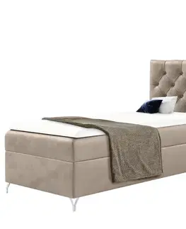 KONDELA Guliette 90 boxspringová posteľ béžová (Velvet)
