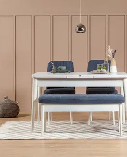 Jedálenský set s rozkladacím stolom a stoličkami (4 kusy) Vina 1048 - Dark Blue, White