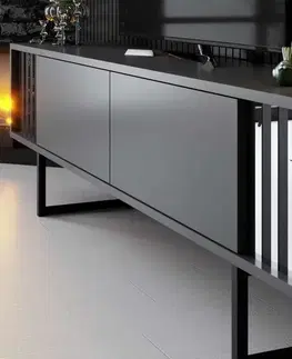 TV stolík Chrome Line - Anthracite, Black
