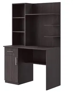 JONAS PC stolík E6-biele drevo-ľavý