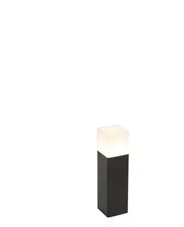 Stojaca vonkajšia lampa čierna s opálovou bielou 30 cm - Denmark