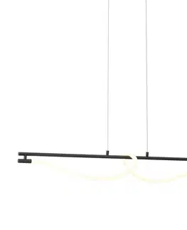 Moderné závesné svietidlo čierne vrátane LED s 3-stupňovým stmievaním - Twirl