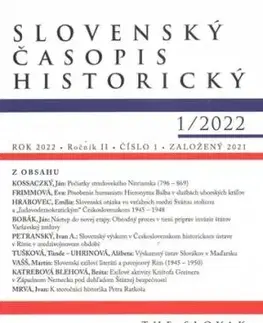 Slovenský časopis historický 1/2022