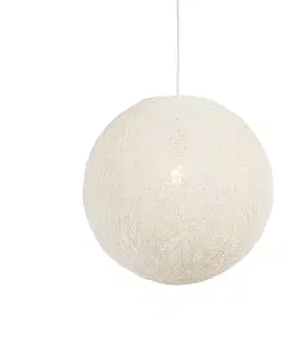 Rustikálne závesné svietidlo biele 45 cm - Corda