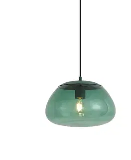 Retro zelená závesná lampa so zeleným sklom - Giselle