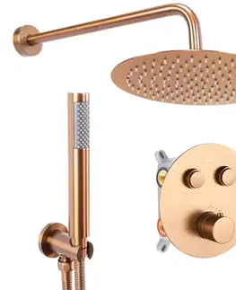 Sprchová súprava podomietková s termostatom LUNGO brúsená meď + BOX