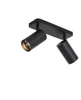Moderné stropné svietidlo čierne 2-svetlové GU10 70mm - Jeana Luxe