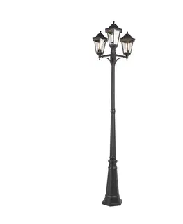Inteligentný vonkajší lampáš čierny s 3 svetlami vrátane WiFi ST64 - New Orleans