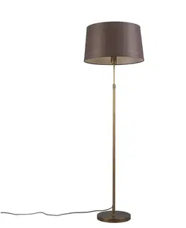 Inteligentná stojaca lampa bronzová s hnedým tienidlom 45 cm vrátane Wifi A60 - Parte