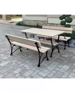 Komplet Kráľovský 2 s lakťovými opierkami drevo natural