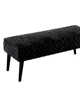 Dekoria Čalúnená lavica, pikovaná, Velvet, Sort, 100 x 40 x 40 cm, Velvet, 704-17