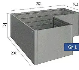 Biohort Zvýšený kvetináč na zeleninu BIOHORT L 201,6 x 201,6 x 77 cm (šedý kremeň metalíza)