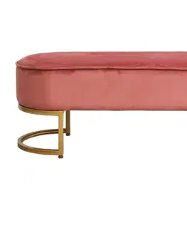 KONDELA Mirila New čalúnená lavica ružová (Velvet) / zlatá