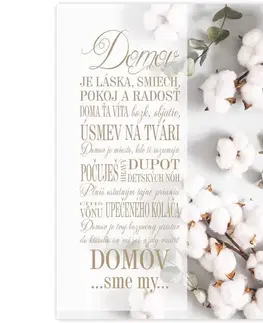 Obraz na stenu s rámom - Domov sme MY, kľúč
