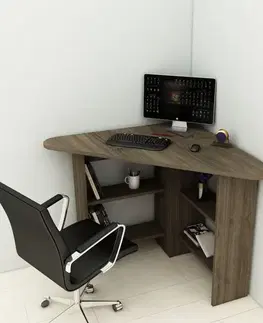 Písací stôl Corner - Walnut