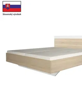 KONDELA Gabriela 160 posteľový rám dub sonoma / biela