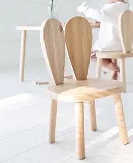 RABIT detská stolička s uškami, hnedá
