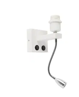 Moderná nástenná lampa biela s flexibilným ramenom - Brescia Combi