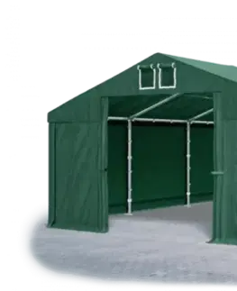 Skladový stan 5x10x2,5m strecha PVC 560g/m2 boky PVC 500g/m2 konštrukcie ZIMA PLUS Zelená Zelená Zelená