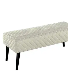 Dekoria Čalúnená lavica, pikovaná, Velvet, OffWhite, 100 x 40 x 40 cm, Velvet, 704-10