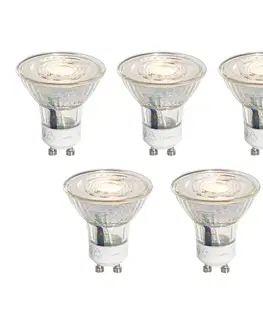 Sada 5 GU10 50 mm 3-krokovo stmievateľných LED žiaroviek Kelvin číra 4,9 W 450 lm 2000 – 2700 K