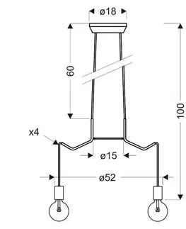 Závesná stropná lampa matná čierna 4x40W Basso