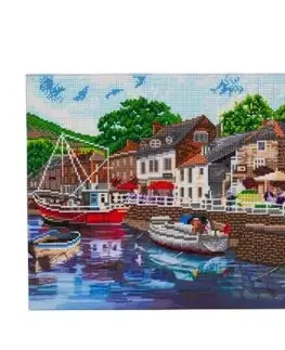 Obraz Prístav (40x50 cm) vykladanie z diamantov