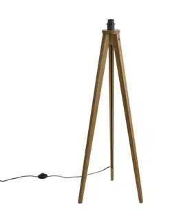 Rustikálna stojaca lampa trojnožka vintage drevo - Tripod Classic