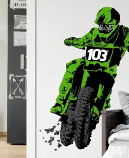 Nálepky na stenu pre chlapcov - Motocross a motorka