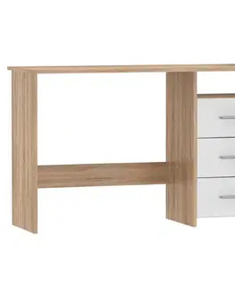 KONDELA Laristote New L/P univerzálny pc stolík dub sonoma / biela