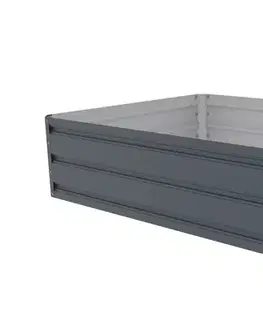 Vyvýšený záhon pozinkovaný plech sivá Rojaplast