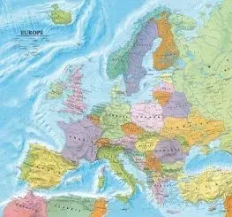 Europa nástenná mapa politická poster 1:6Mil