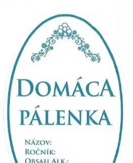 Kinekus Samolepka na fľašu DOMÁCA PÁLENKA 16ks etikiet KLC