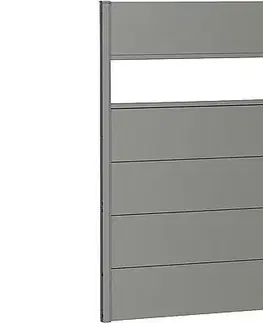 Biohort Zástena na ochranu súkromia BIOHORT s akrylovým panelom - výška 137 cm (šedý kremeň metalíza) 145 × 137 × 4,4 cm