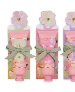 Set starostlivosti o ruky Blossom s pilníkom v darčekovej krabičke, 3 motívy, vr. 60ml Krém na ruky a nechty, pilník, vôňa: jazmín a broskyňa