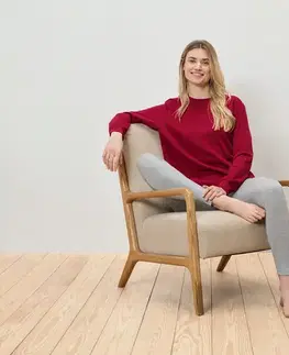 Súprava pyžama s legínsami, tmavočervená