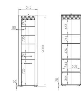 ArtMLM Vitrína LEWIS 03 s LED osvetlením
