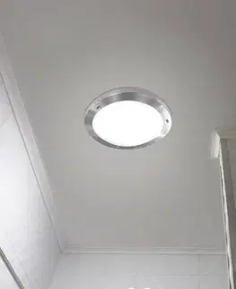 Stropná lampa Aquila 32cm 1xE27 Saténový nikel IP44