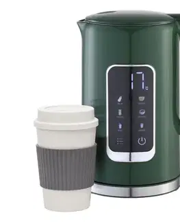  Rýchlovarná kanvica s LCD displejom 1,7 l 2200W/230V zelená + cest. hrnček 450 ml PEKR723G