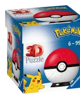 Puzzle-Ball Pokémon: Poké Ball červený 54 Ravensburger - Ravensburger