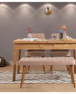 Jedálenský set s rozkladacím stolom a stoličkami (4 kusy) Santiago Atlantice-Stone