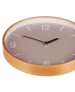 Nástenné hodiny Simplex béžová, pr. 32 cm, MDF
