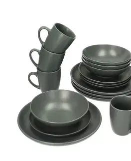 Dekoria Súprava riadu Vivo Dark Grey 4/16, 28 x 28 x 30 cm