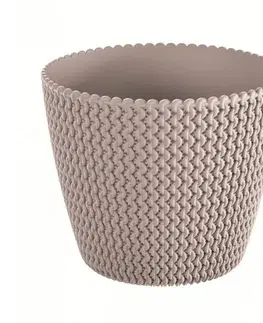 PROSPERPLAST - Obal na kvetináč SPLOFY 13cm mocca, umelá hmota