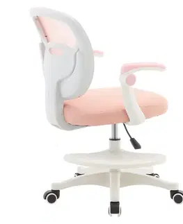 KONDELA Trexa detská stolička s podnožkou ružová / biela