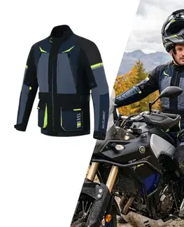W-TEC Modock bunda čierno-modro-fluo žltá - 3XL